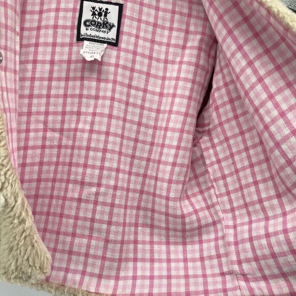 Corky & Company Toddler Girl’s Tan Plush Faux Fur Snap Front Hooded Coat 4T - Picture 12 of 13